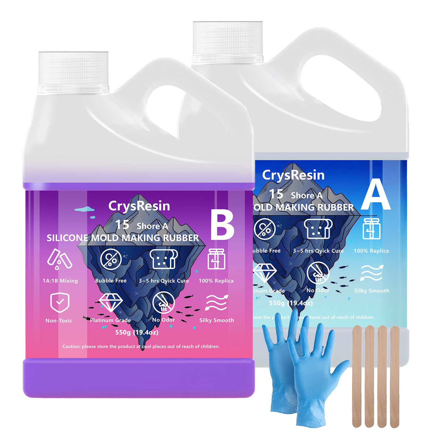 Soap Making Ratios - Paarse vloeibare siliconenrubber 1:1 verhouding visueel