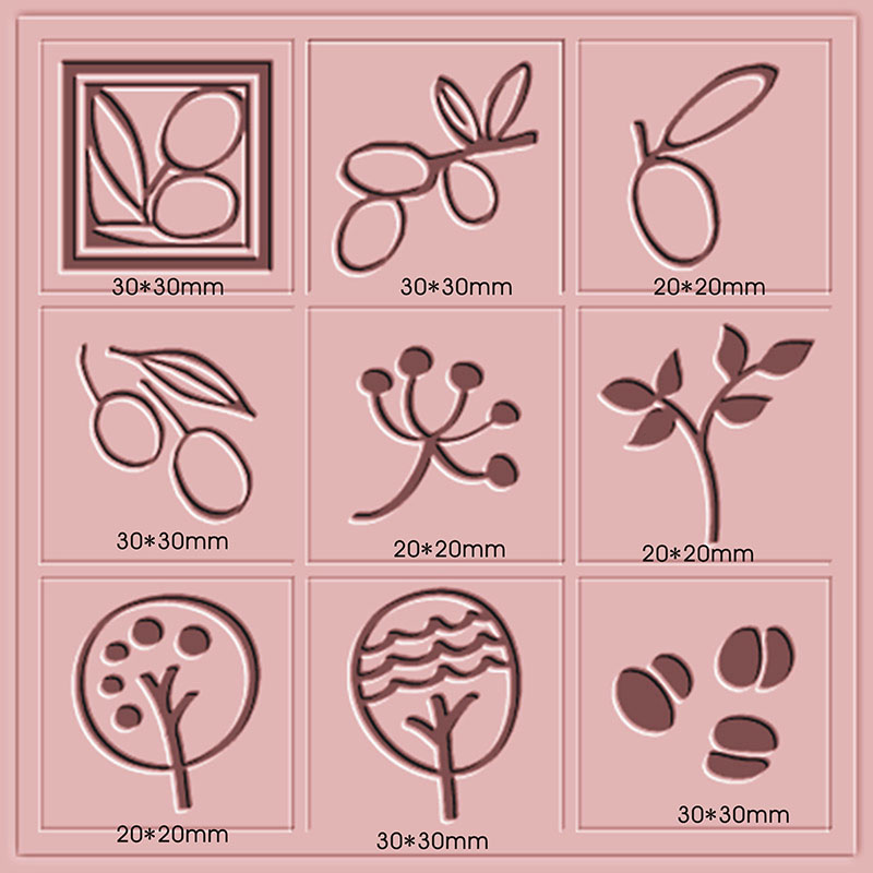 Soap Stamp Custom - Zeepprint met aangepast logo, bloemenplanten serie,