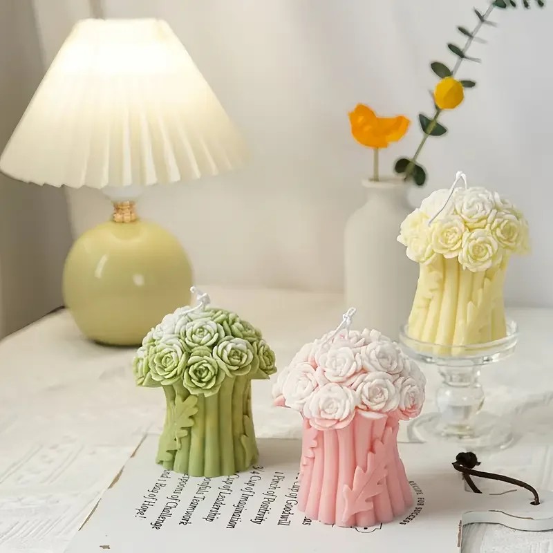 Quality Soap Making Kit - Topkwaliteit rozenboeket siliconen kaarsvorm DIY handgemaakte